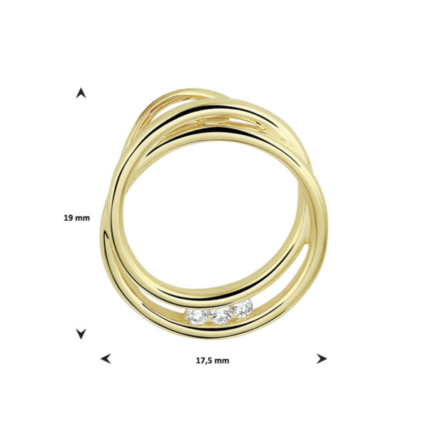 hanger rond diamant 0.06ct h si 14K geelgoud - Afbeelding 4