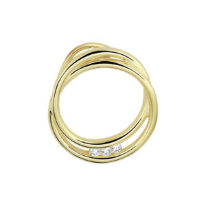 hanger rond diamant 0.06ct h si 14K geelgoud
