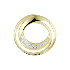 hanger rond diamant 0.06ct h si bicolor gestift 14K geelgoud