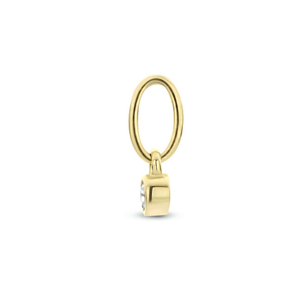 hanger rond zirkonia 14K geelgoud - Afbeelding 3