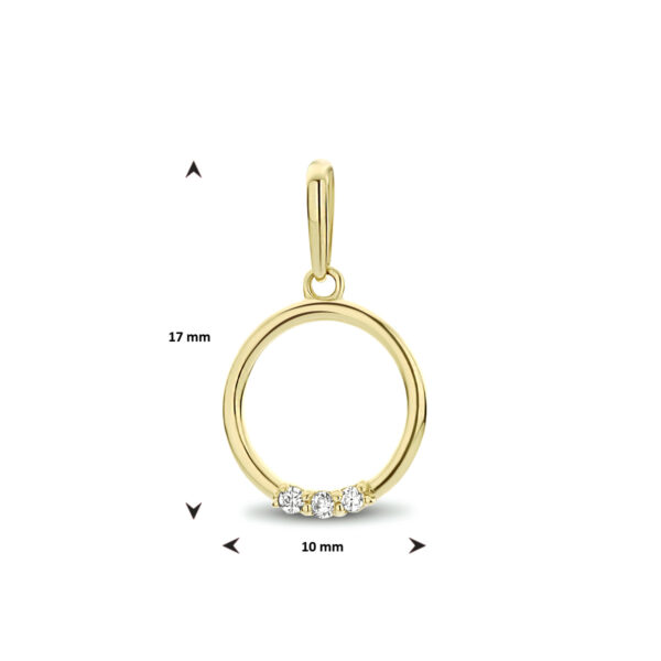 hanger rond zirkonia 14K geelgoud - Afbeelding 4