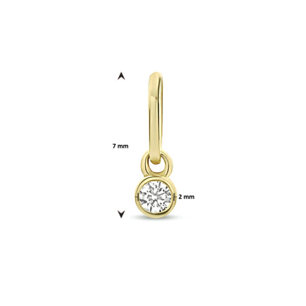 hanger rond zirkonia 14K geelgoud - Afbeelding 4