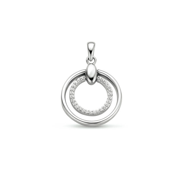 hanger rond zirkonia zilver gerhodineerd