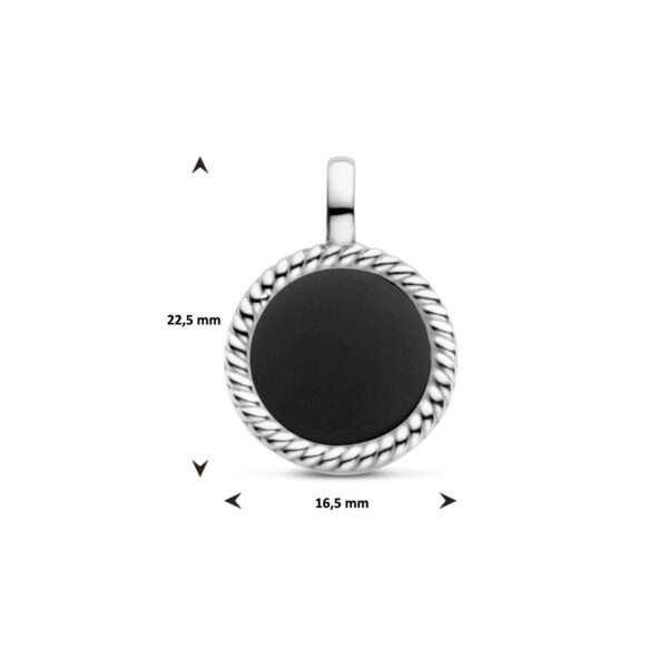hanger rondje onyx edelstaal - Afbeelding 4