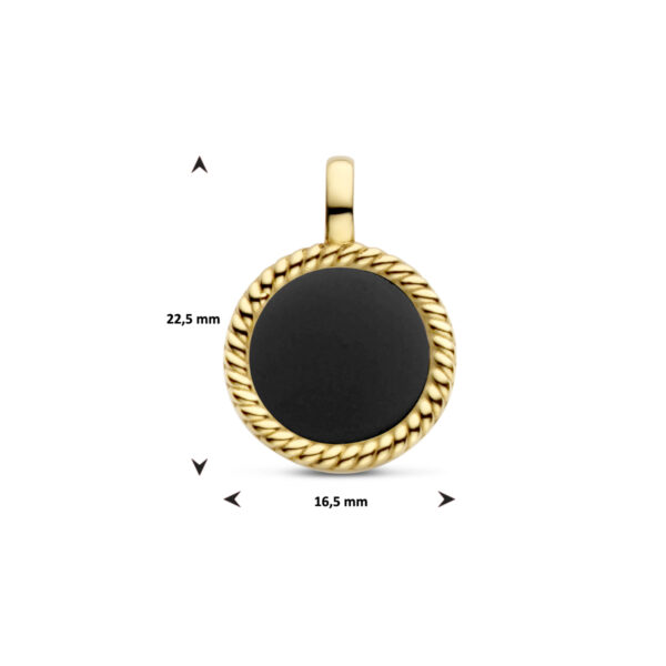 hanger rondje onyx ion plating edelstaal - Afbeelding 4