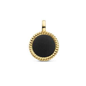 hanger rondje onyx ion plating edelstaal