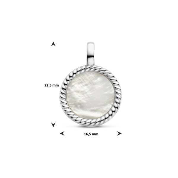 hanger rondje parelmoer edelstaal - Afbeelding 4