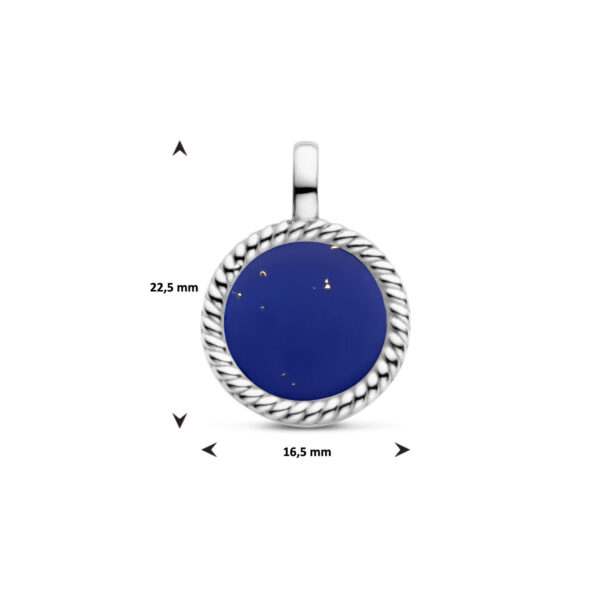 hanger rondje synth. lapis edelstaal - Afbeelding 4