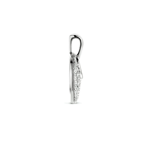 hanger rondje zirkonia zilver gerhodineerd - Afbeelding 3