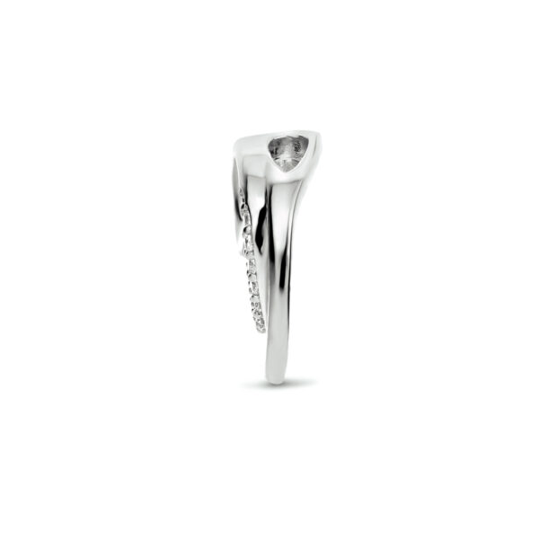 hanger rondje zirkonia zilver gerhodineerd - Afbeelding 3