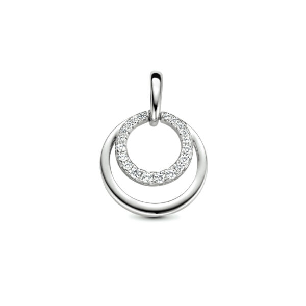 hanger rondjes zirkonia zilver gerhodineerd