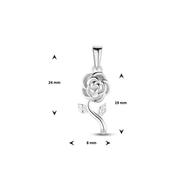 hanger roos zilver gerhodineerd - Afbeelding 4