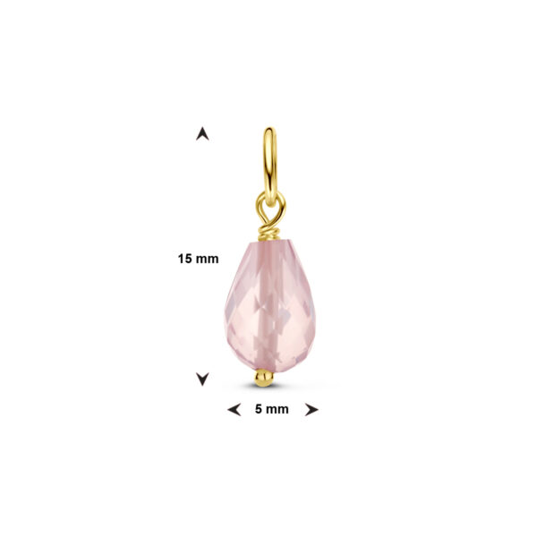hanger roze kwarts 14K geelgoud - Afbeelding 4