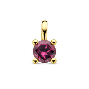 hanger roze rhodoliet 14K geelgoud
