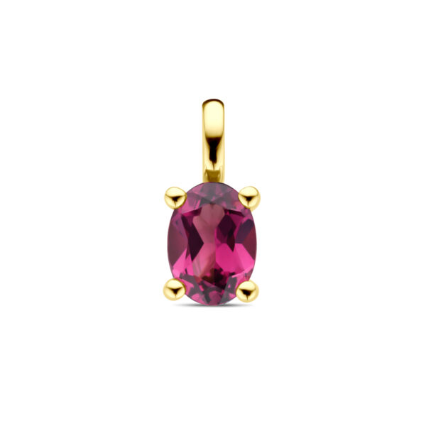 hanger roze rhodoliet 14K geelgoud