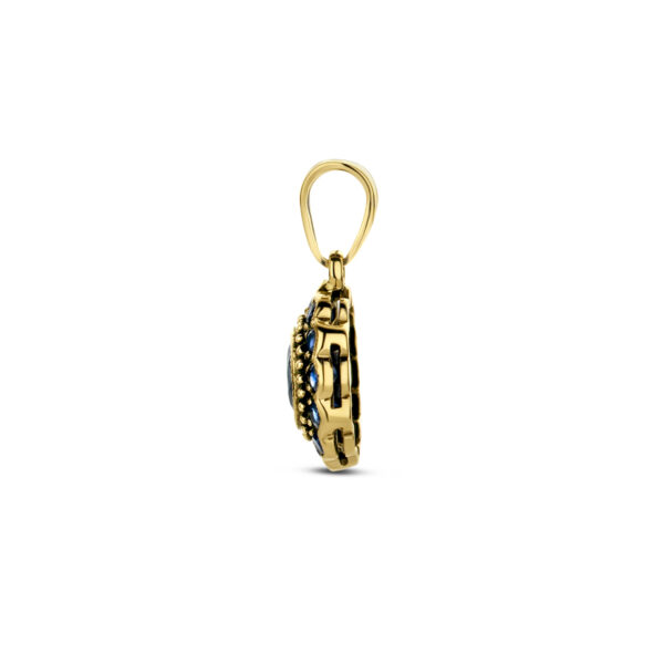 hanger saffier 14K geelgoud - Afbeelding 3