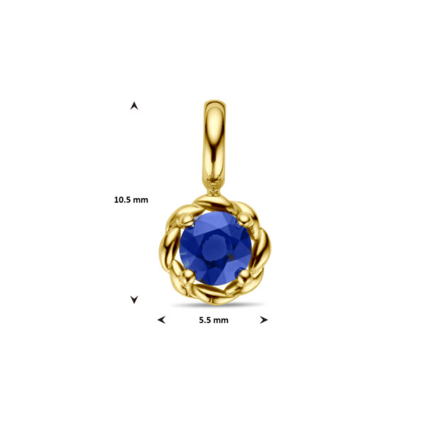 hanger saffier 14K geelgoud - Afbeelding 4