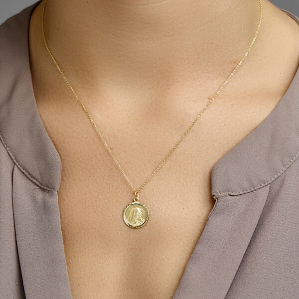 hanger scapulier gediamanteerd 14K geelgoud - Afbeelding 2