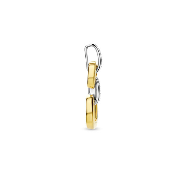 hanger schakel diamant 0.13ct h si 14K bicolor goud geel/wit - Afbeelding 3