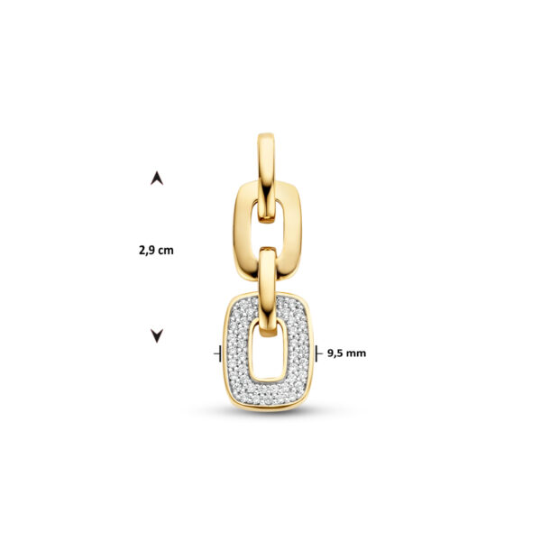hanger schakel diamant 0.18ct h si 14K geelgoud - Afbeelding 3
