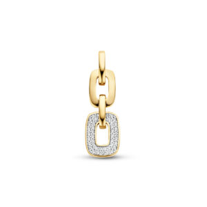 hanger schakel diamant 0.18ct h si 14K geelgoud