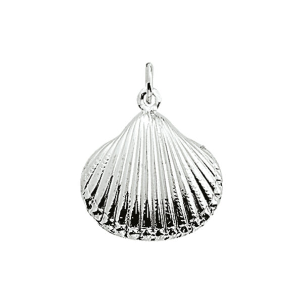 hanger schelp zilver wit