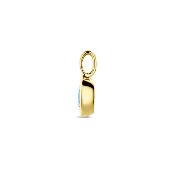 hanger sky blue topaas 14 mm 14K geelgoud - Afbeelding 3