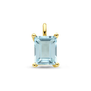 hanger sky blue topaas 14,5 mm 1 micron zilver verguld (geel)