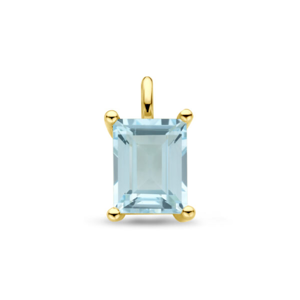 hanger sky blue topaas 14,5 mm 1 micron zilver verguld (geel)