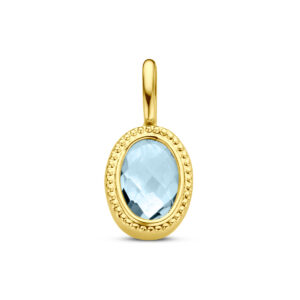 hanger sky blue topaas 14K geelgoud
