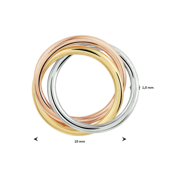 hanger tricolor 14K tricolor goud - Afbeelding 3