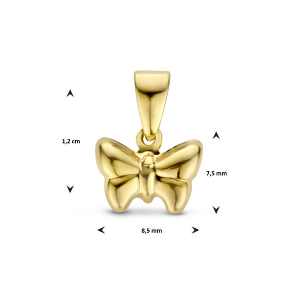 hanger vlinder 14K geelgoud - Afbeelding 4