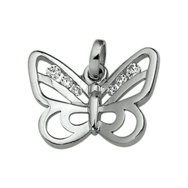hanger vlinder zirkonia zilver gerhodineerd