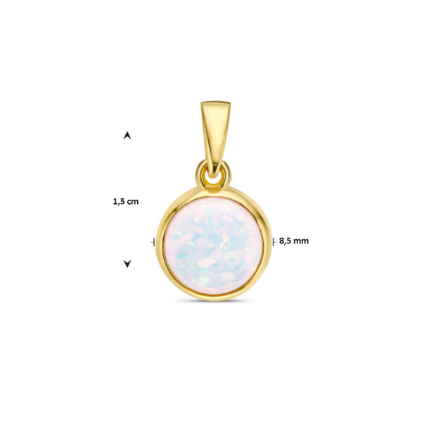 hanger wit opaliet 14K geelgoud - Afbeelding 4