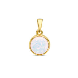 hanger wit opaliet 14K geelgoud