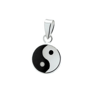 hanger yin/yang zilver wit