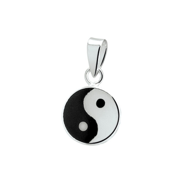 hanger yin/yang zilver wit