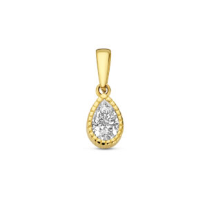 hanger zirkonia 14 mm 14K geelgoud