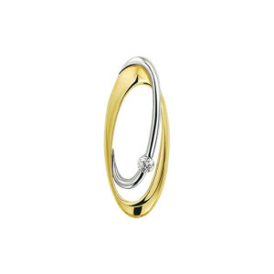 hanger zirkonia 14K bicolor goud geel/wit