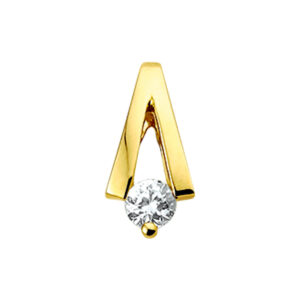 hanger zirkonia 14K geelgoud
