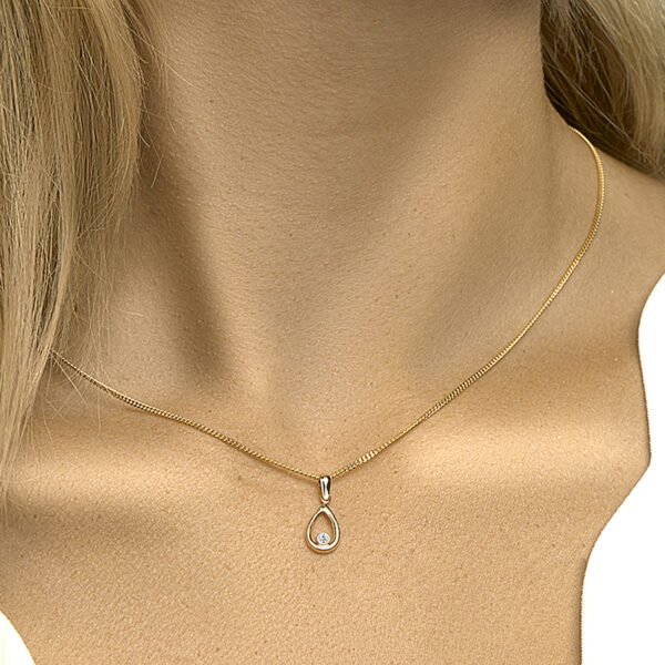 hanger zirkonia 14K geelgoud - Afbeelding 2