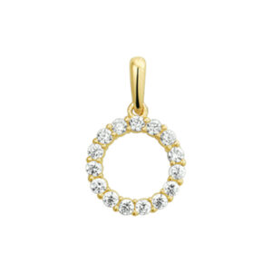 hanger zirkonia 14K geelgoud