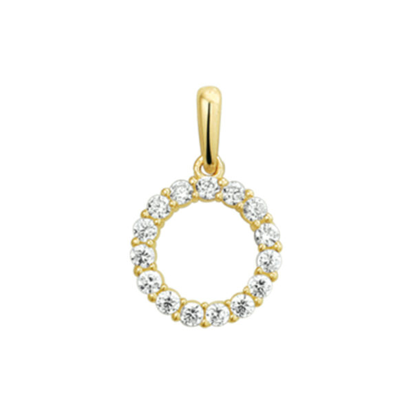 hanger zirkonia 14K geelgoud