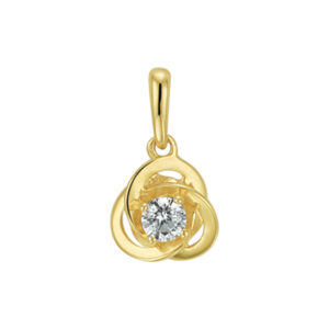 hanger zirkonia 14K geelgoud