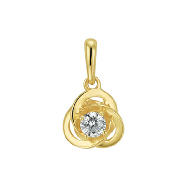 hanger zirkonia 14K geelgoud