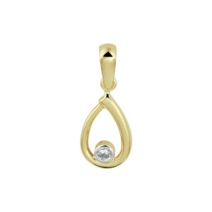hanger zirkonia 14K geelgoud