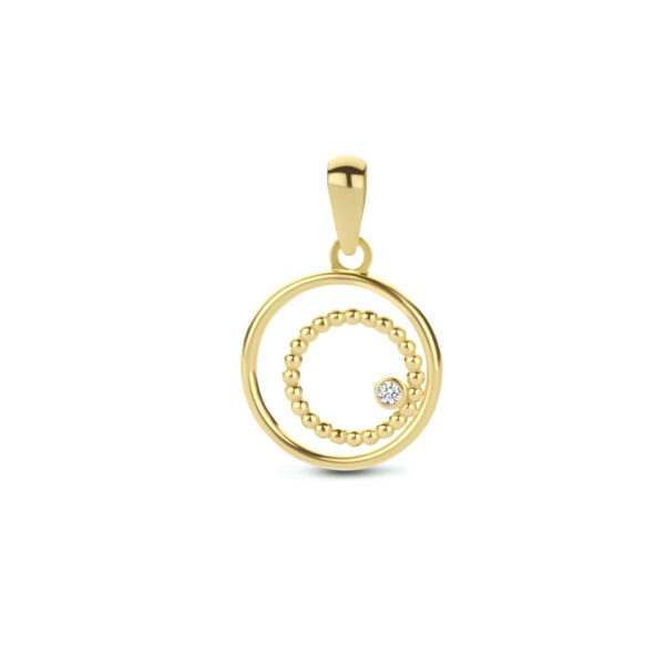 hanger zirkonia 14K geelgoud