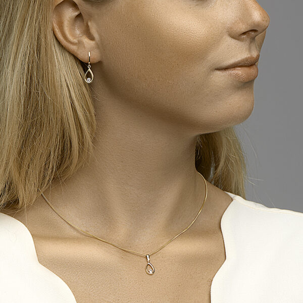 hanger zirkonia 14K geelgoud - Afbeelding 3
