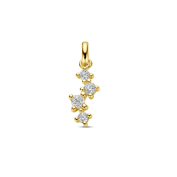 hanger zirkonia 14K geelgoud