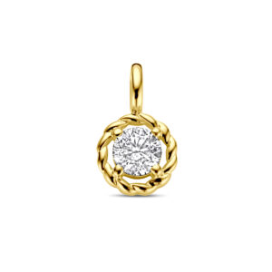 hanger zirkonia 14K geelgoud
